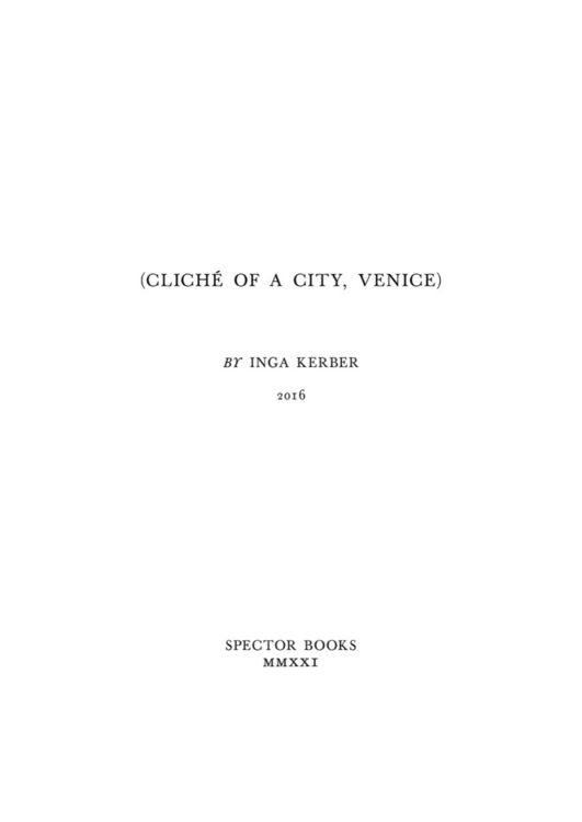 Produktbild: (Clich&eacute; of a City, Venice)