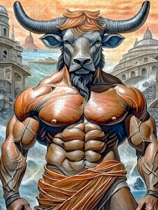 Produktbild: CALVENDO Puzzle Minotaurus | 1000 Teile Lege-Gr&ouml;&szlig;e 64x48cm Foto-Puzzle f&uuml;r gl&uuml;ckliche Stunden