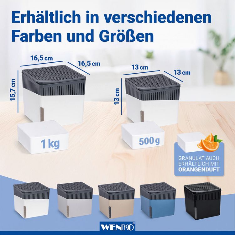 Produktbild: Raumentfeuchter Mod. Cube Wei&szlig; 500 g, 2er Set, beugt Schimmel und Ger&uuml;chen vor