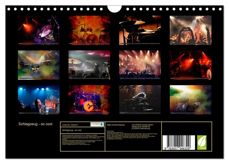 Produktbild: Schlagzeug - so cool (Wandkalender 2026 DIN A4 quer), CALVENDO Monatskalender
