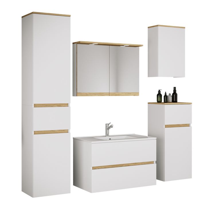 Produktbild: 6 tlg. Badm&ouml;bel-Set mit Waschbecken Cosila-I 61 cm