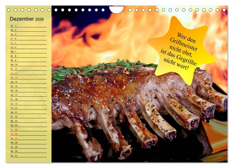 Produktbild: Auftragsgriller f&uuml;r effektive Fettverbrennung! Denn Grillsaison ist immer! (Wandkalender 2026 DIN A4 quer), CALVENDO Monatskalender