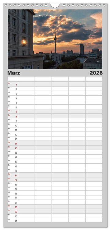 Produktbild: Familienplaner 2026 - Berlin - Faszination Hauptstadt mit 5 Spalten (Wandkalender, 21 x 45 cm) CALVENDO
