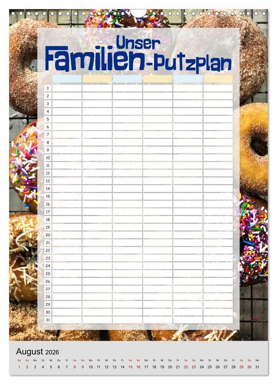 Produktbild: Unser Familien-Putzplan & Kalender 2026 (Wandkalender 2026 DIN A3 hoch), CALVENDO Monatskalender