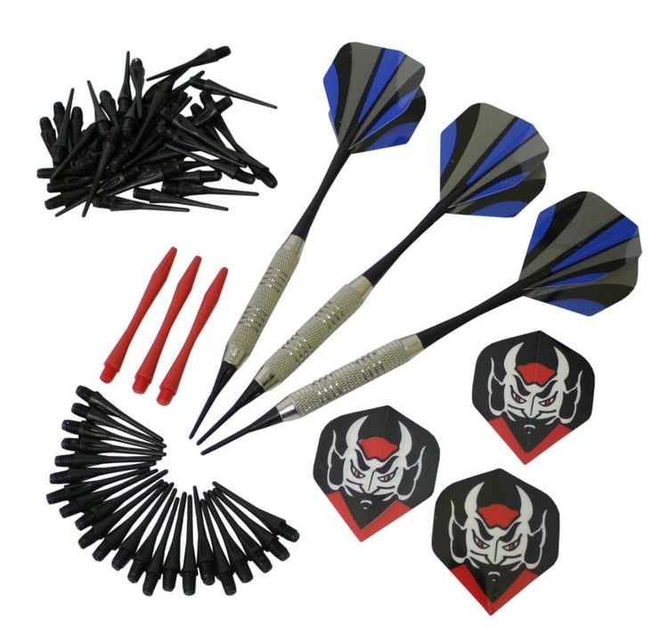 Produktbild: Carromco 89553 - Softdart Set L, 3 Softdarts + 100 Tips + 3 Flights