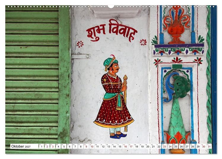 Produktbild: Farbenfrohes Indien (Wandkalender 2027 DIN A2 quer), CALVENDO Monatskalender