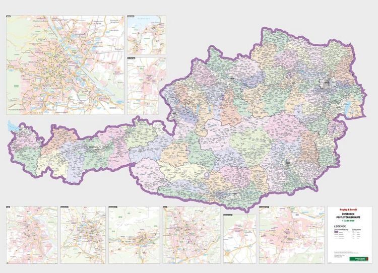 Produktbild: freytag & berndt &Ouml;sterreich Postleitzahlen 1:500.000