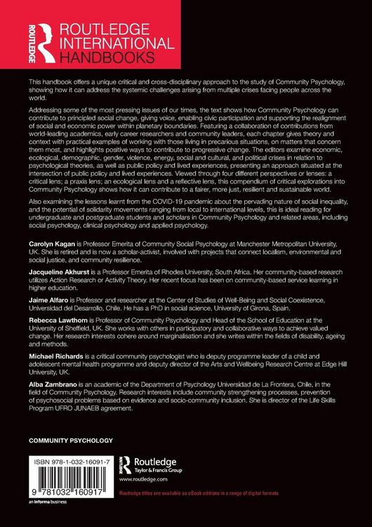 Produktbild: The Routledge International Handbook of Community Psychology