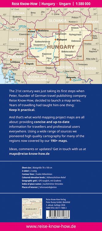 Produktbild: Reise Know-How Landkarte Ungarn | Hungary (1:380.000)