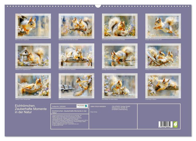 Produktbild: Eichh&ouml;rnchen. Zauberhafte Momente in der Natur (Wandkalender 2027 DIN A2 quer), CALVENDO Monatskalender