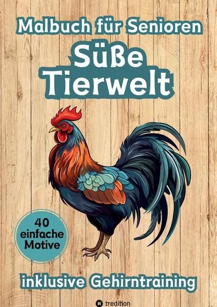 Produktbild: Malbuch f&uuml;r Senioren S&uuml;&szlig;e Tierwelt Einfache Ausmalbilder f&uuml;r Rentner mit Gehirntraining Geschenkidee Valentinstag