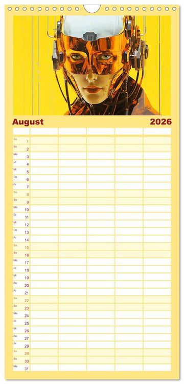Produktbild: Familienplaner 2026 - Roboter Portraits. Zukunft und Visionen mit 5 Spalten (Wandkalender, 21 x 45 cm) CALVENDO