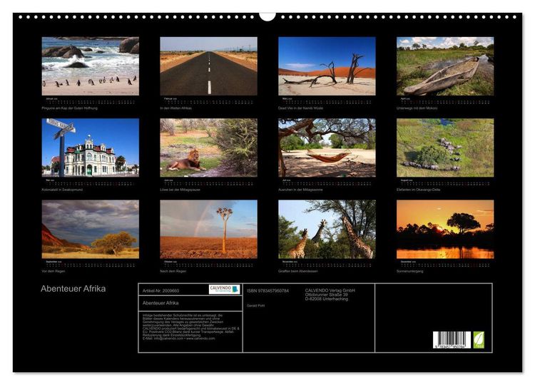 Produktbild: Abenteuer Afrika (Wandkalender 2026 DIN A2 quer), CALVENDO Monatskalender