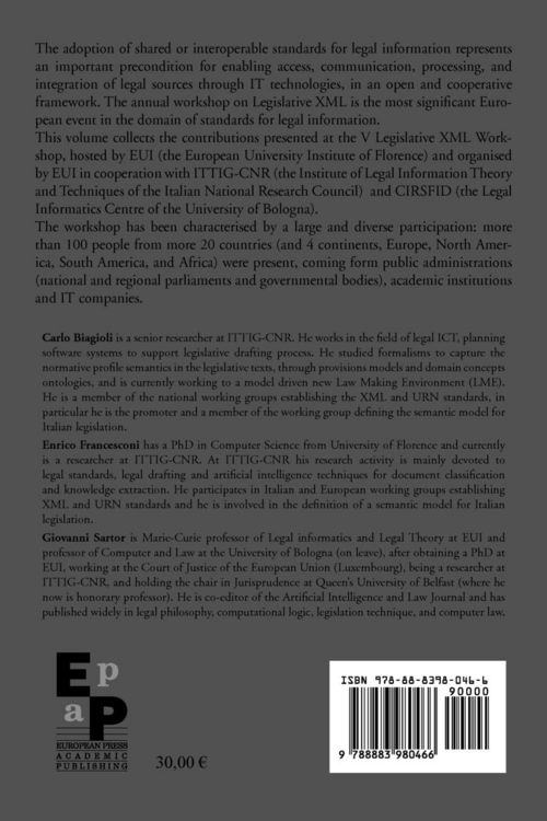 Produktbild: Proceedings of the V Legislative XML Workshop