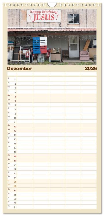 Produktbild: Familienplaner 2026 - Wo der Wind Wohnt, Amerikas Lost Places mit 5 Spalten (Wandkalender, 21 x 45 cm) CALVENDO