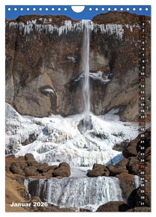Produktbild: Wasserf&auml;lle auf Island (Wandkalender 2026 DIN A4 hoch), CALVENDO Monatskalender