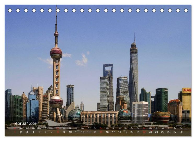 Produktbild: Shanghai - faszinierende Facetten (Tischkalender 2026 DIN A5 quer), CALVENDO Monatskalender