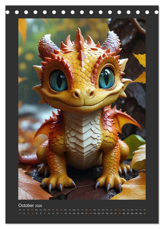 Produktbild: Enchanted Dragons: A year full of little wonders (Desk Calendar 2026 DIN A5 portrait), CALVENDO 12 Month DeskCalendar