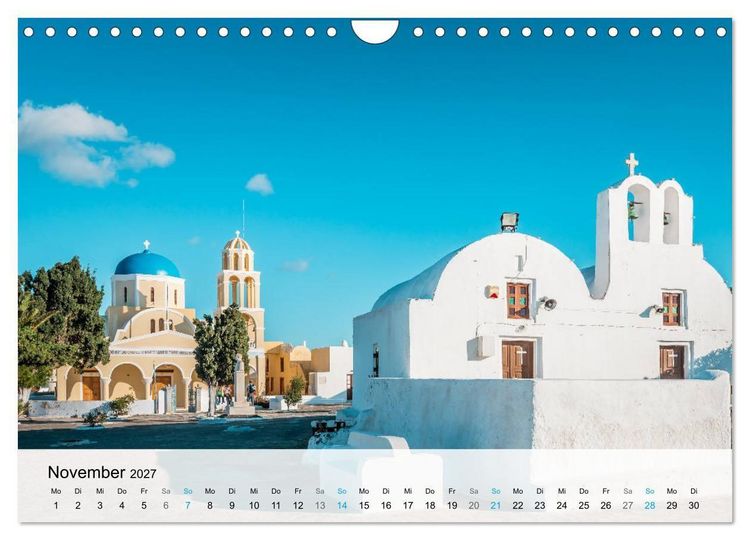 Produktbild: Oia Santorini - Bilderbuch-Dorf von Griechenland (Wandkalender 2027 DIN A4 quer), CALVENDO Monatskalender