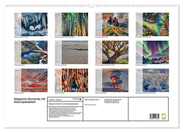 Produktbild: Magische Momente mit Naturspektakeln (Wandkalender 2026 DIN A2 quer), CALVENDO Monatskalender