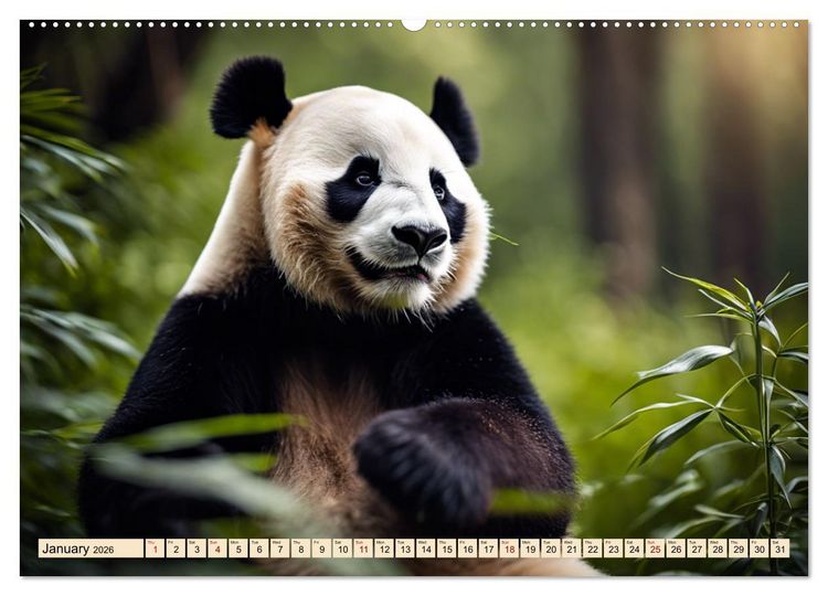 Produktbild: Cozy giant panda (High Quality Premium Wall Calendar 2026 DIN A2 landscape),CALVENDO 12 Month Wall Calendar