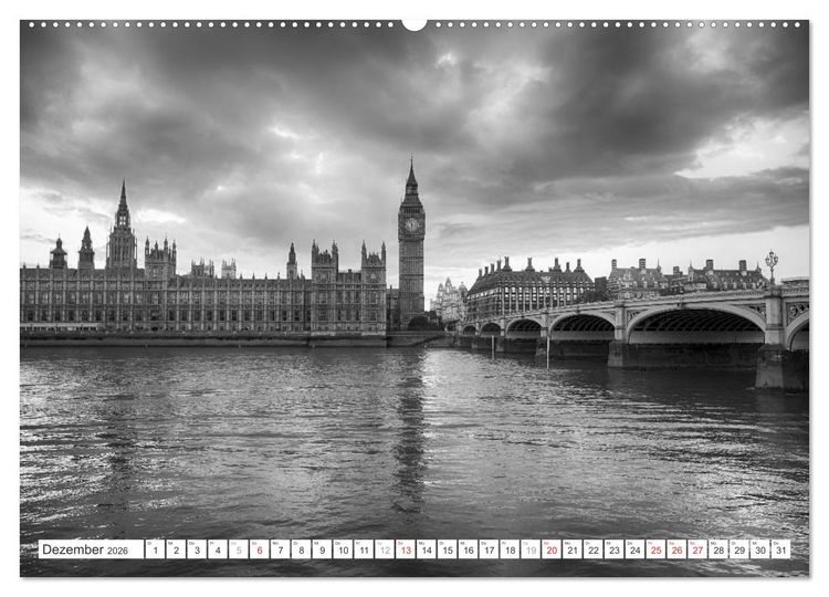 Produktbild: London Stadt an der Themse (hochwertiger Premium Wandkalender 2026 DIN A2 quer), Kunstdruck in Hochglanz