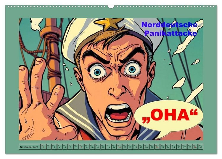 Produktbild: Plattd&uuml;tsche Cartoons (Wandkalender 2026 DIN A2 quer), CALVENDO Monatskalender