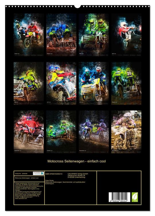 Produktbild: Motocross Seitenwagen - einfach cool (hochwertiger Premium Wandkalender 2026 DIN A2 hoch), Kunstdruck in Hochglanz