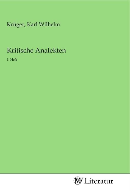 Produktbild: Kritische Analekten