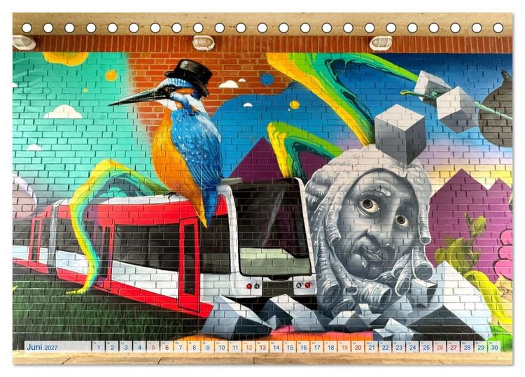 Produktbild: Streetart in Halle an der Saale (Tischkalender 2027 DIN A5 quer), CALVENDO Monatskalender