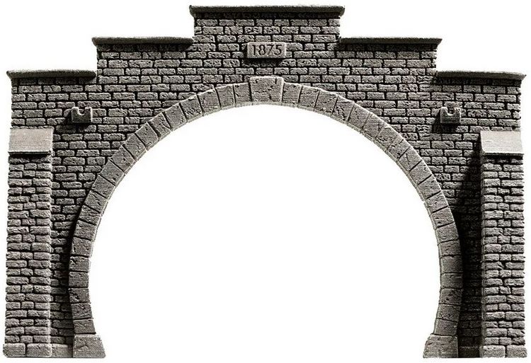 Produktbild: NOCH 58052 PROFI plus H0 Tunnel-Portal 2gleisig Hartschaum-Fertigmodell, Bemalt