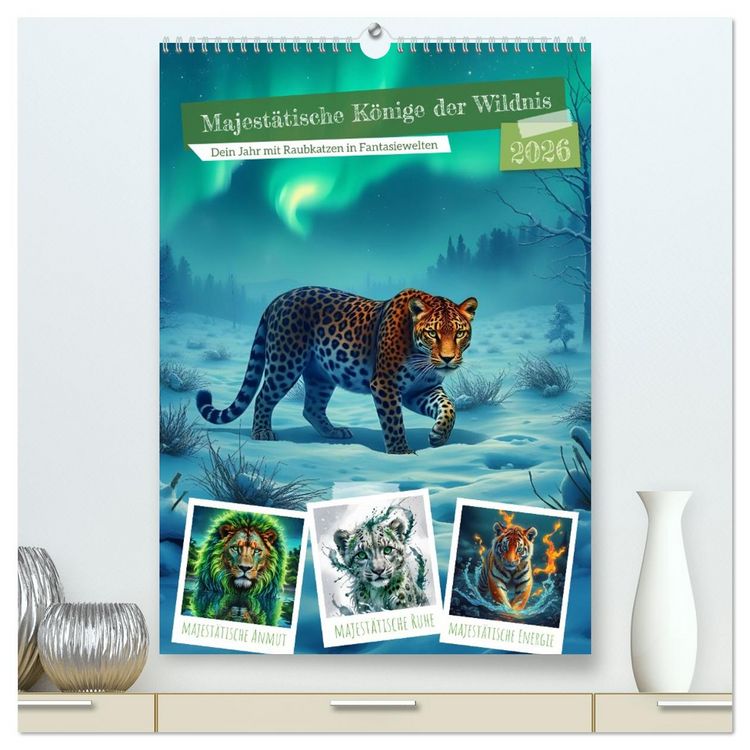 Produktbild: Majest&auml;tische K&ouml;nige der Wildnis (hochwertiger Premium Wandkalender 2026 DIN A2 hoch), Kunstdruck in Hochglanz