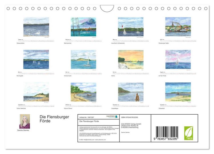 Produktbild: Die Flensburger F&ouml;rde (Wandkalender 2026 DIN A4 quer), CALVENDO Monatskalender