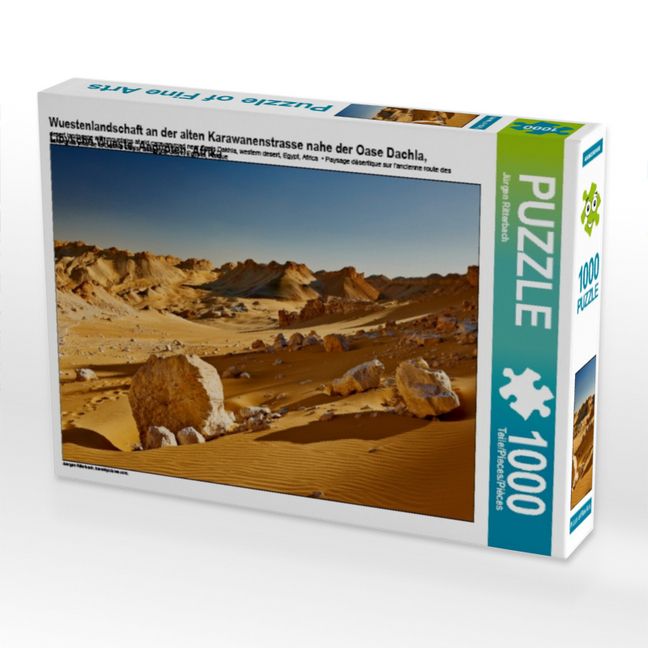 Produktbild: CALVENDO Puzzle Wuestenlandschaft an der alten Karawanenstrasse nahe der Oase Dachla, Libysche Wueste, Aegypten, Afrika | 1000 Teile Lege-Gr&ouml;&szlig;e 64x48cm Foto-Puzzle f&uuml;r gl&uuml;ckliche Stunden