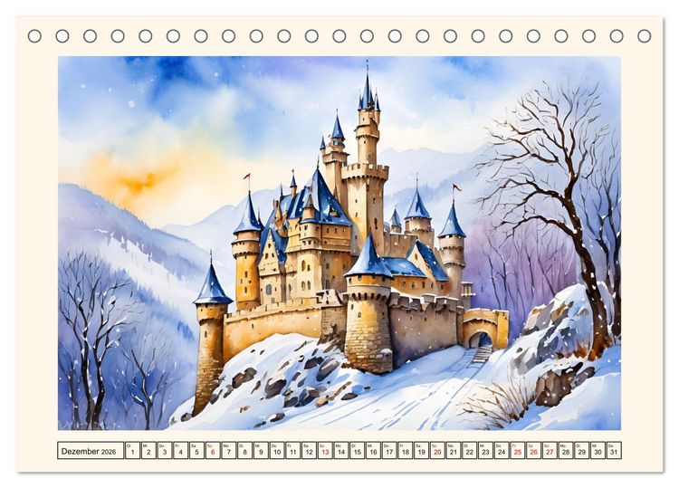 Produktbild: M&auml;rchenschl&ouml;sser und Burgen (Tischkalender 2026 DIN A5 quer), CALVENDO Monatskalender