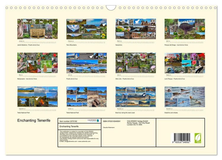Produktbild: Enchanting Tenerife (Wall Calendar 2026 DIN A3 landscape), CALVENDO 12 Month Wall Calendar