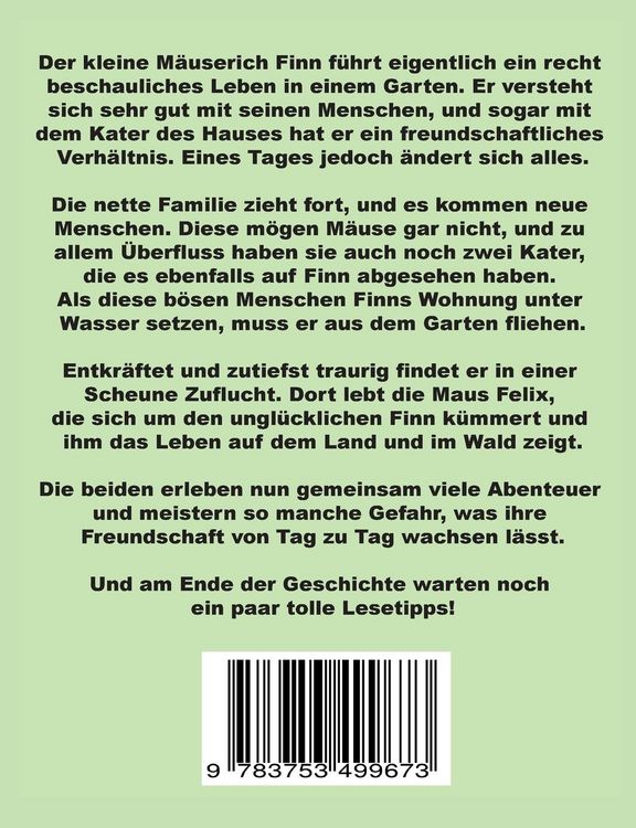 Produktbild: Die Abenteuer des kleinen Finn - eine spannende M&auml;usegeschichte f&uuml;r die ganze Familie