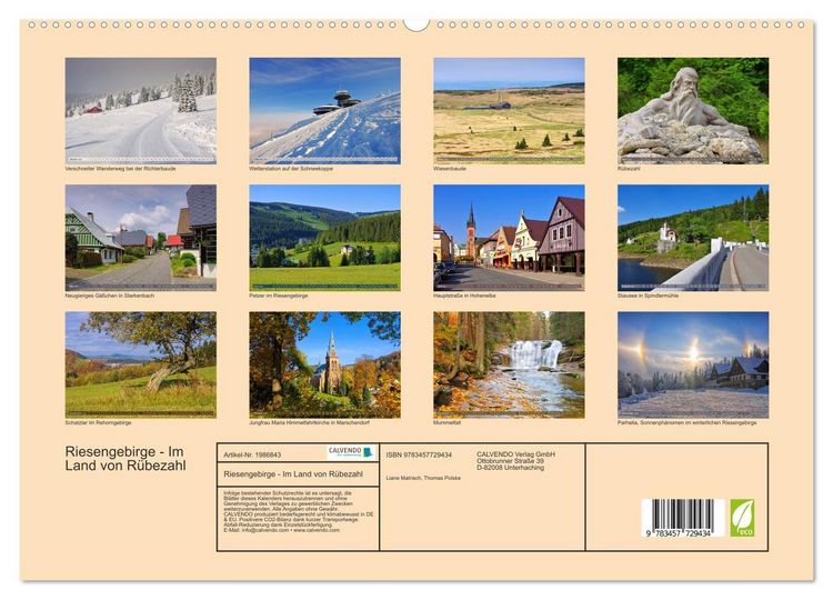 Produktbild: Riesengebirge - Im Land von R&uuml;bezahl (hochwertiger Premium Wandkalender 2026 DIN A2 quer), Kunstdruck in Hochglanz