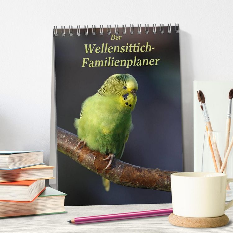Produktbild: Der Wellensittich-Familienplaner (Tischkalender 2026 DIN A5 hoch), CALVENDO Monatskalender