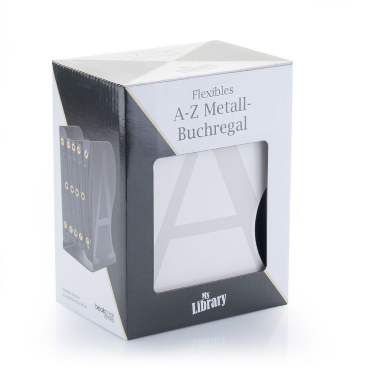 Produktbild: MyLibrary A-Z Metall-Buchregal Wei&szlig;
