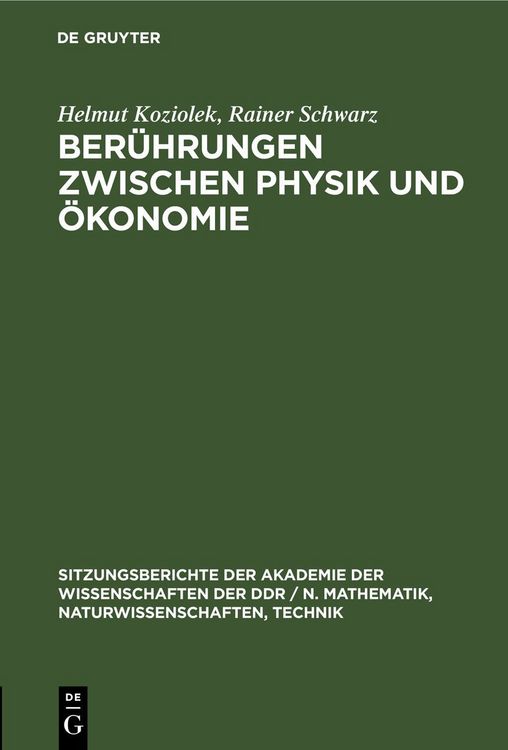 Produktbild: Ber&uuml;hrungen zwischen Physik und &Ouml;konomie