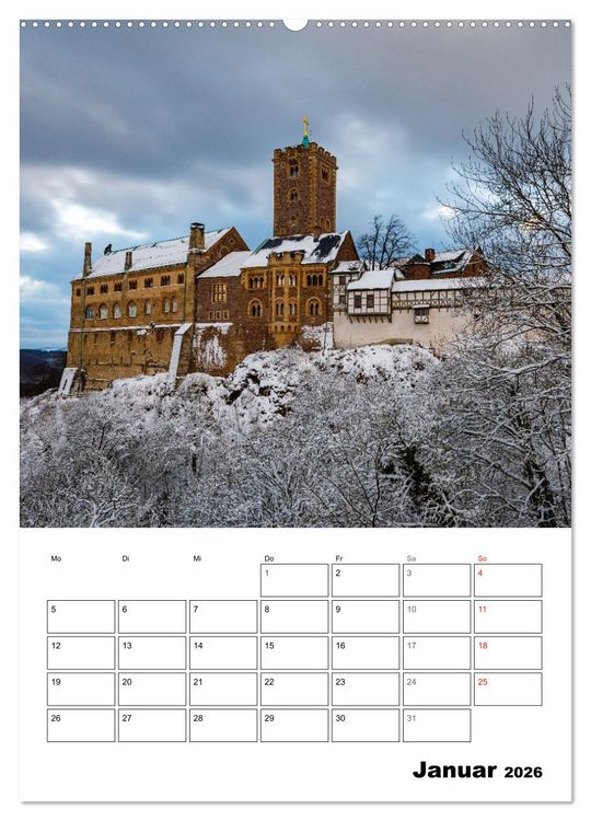 Produktbild: Die Th&uuml;ringer Wartburg (Wandkalender 2026 DIN A2 hoch), CALVENDO Monatskalender