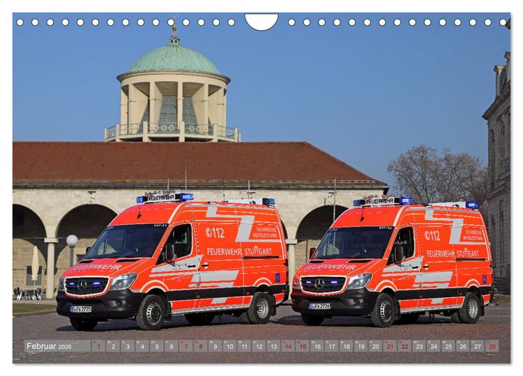 Produktbild: Einsatzfahrzeuge der Feuerwehr Stuttgart (Wandkalender 2026 DIN A4 quer), CALVENDO Monatskalender