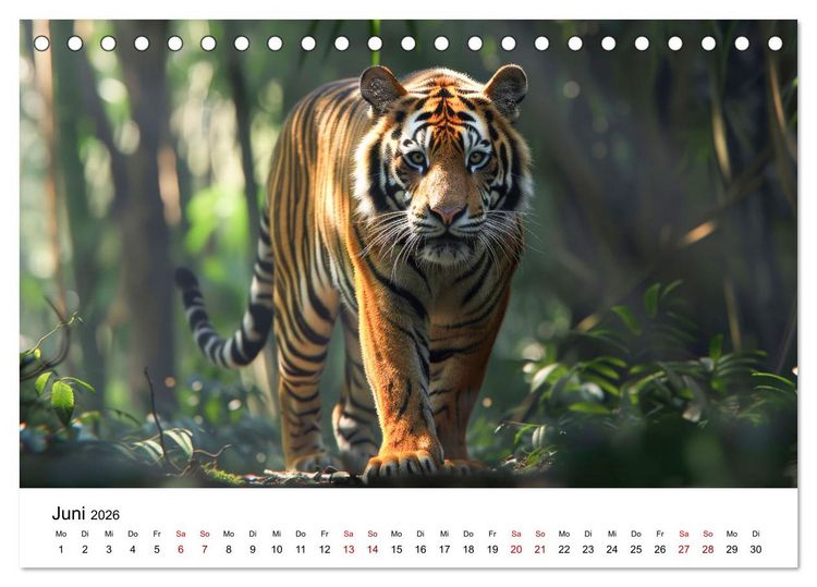 Produktbild: Magische Tierwelt Asiens (Tischkalender 2026 DIN A5 quer), CALVENDO Monatskalender
