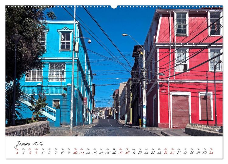 Produktbild: Die Farben von Valpara&iacute;so (hochwertiger Premium Wandkalender 2026 DIN A2 quer), Kunstdruck in Hochglanz