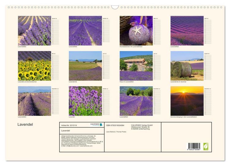 Produktbild: Lavendel (Wandkalender 2026 DIN A2 quer), CALVENDO Monatskalender