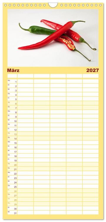 Produktbild: Familienplaner 2027 - Kulinarische Kompositionen mit 5 Spalten (Wandkalender, 21 x 45 cm) CALVENDO