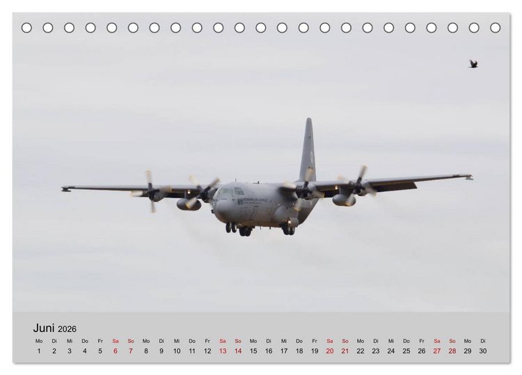 Produktbild: Transportflugzeug C-130 Hercules (Tischkalender 2026 DIN A5 quer), CALVENDO Monatskalender