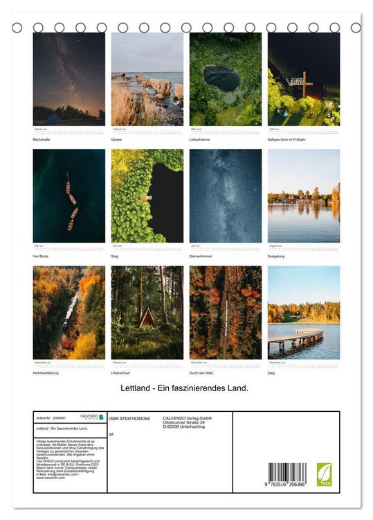 Produktbild: Lettland - Ein faszinierendes Land. (Tischkalender 2026 DIN A5 hoch), CALVENDO Monatskalender