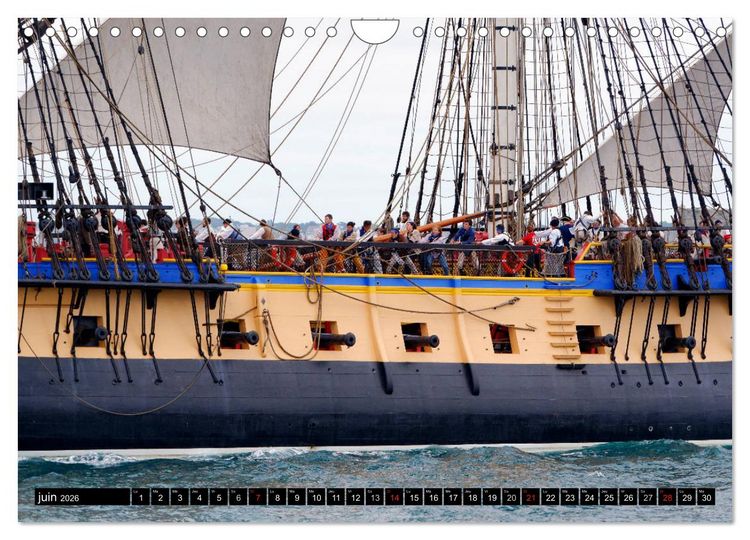 Produktbild: L'Hermione &agrave; Saint-Malo (Calendrier mural 2026 DIN A4 vertical), CALVENDO calendrier mensuel